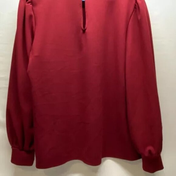 Express Blouse Women's Size XL Maroon Long Sleeve Dark Red Ladies Top Shirt EUC - Picture 5 of 10